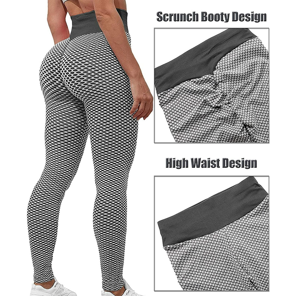 Honeycomb Scrunth Leggings Butt Lifting Yoga Tights for Women Gymwear