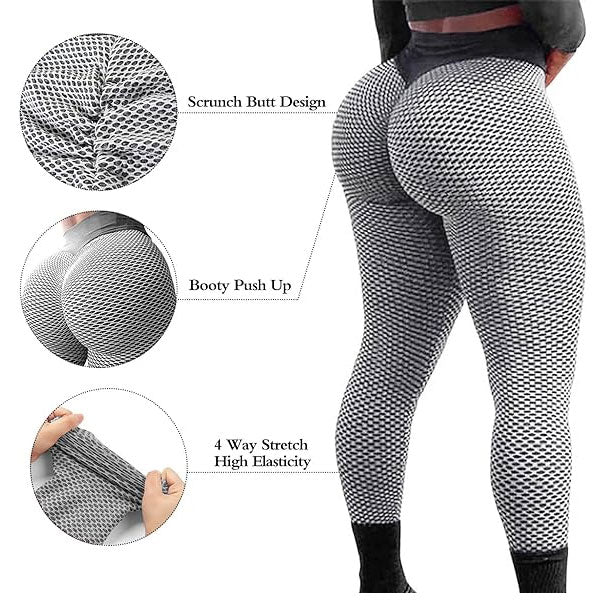 Honeycomb Scrunth Leggings Butt Lifting Yoga Tights for Women Gymwear