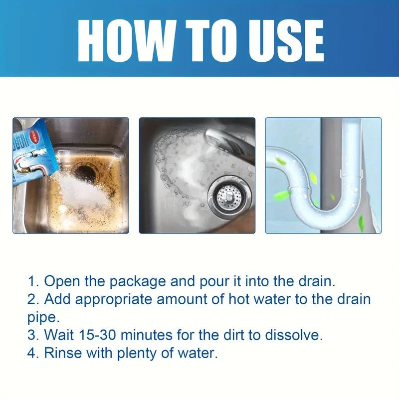 Household Sink And Pipe Drain Cleaner for Bathrooms And Kitchens, Clog Remover