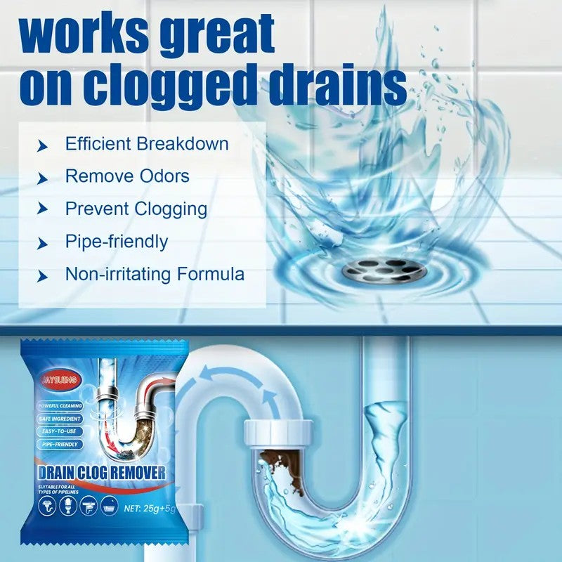 Household Sink And Pipe Drain Cleaner for Bathrooms And Kitchens, Clog Remover