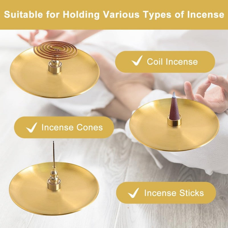5 in 1 Brass Incense Burner Holder Sticks Coil Incense Incense Cones