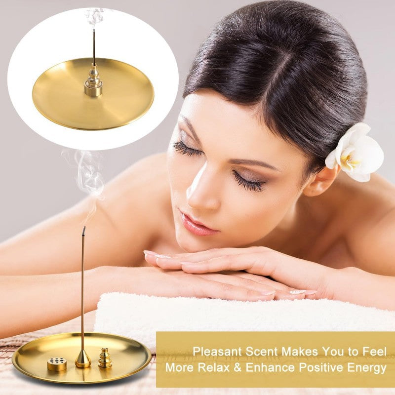 5 in 1 Brass Incense Burner Holder Sticks Coil Incense Incense Cones