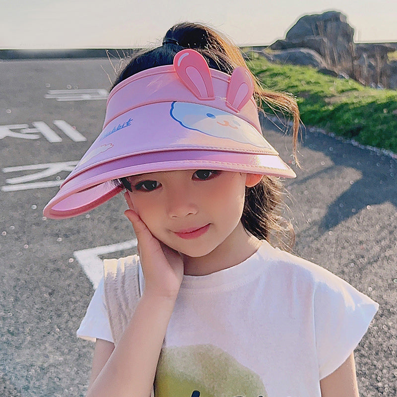 Children's Large Brim Sun Bonnet with Electric Fan