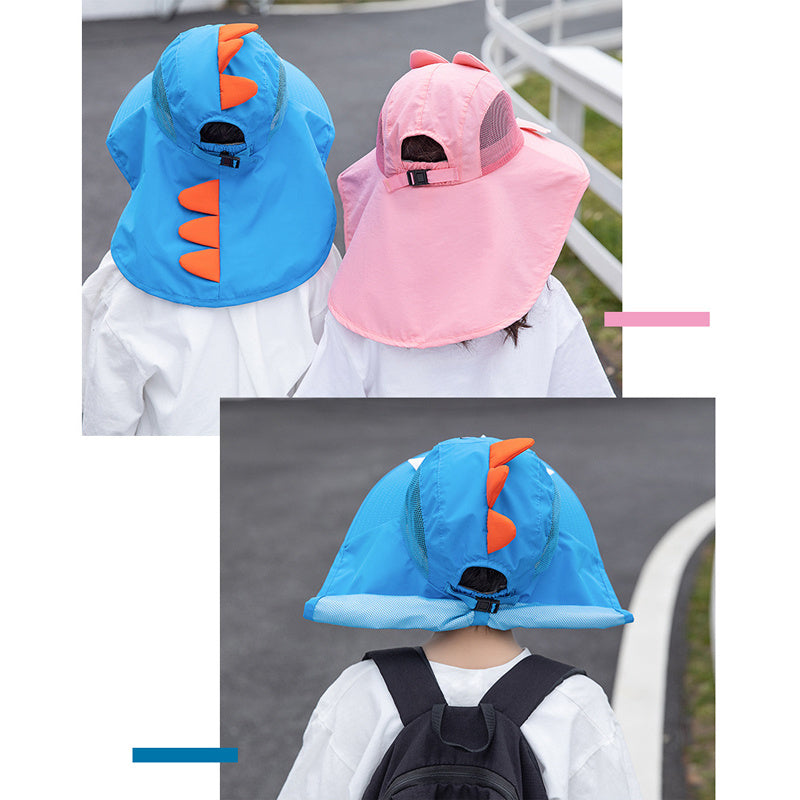 Kids Sun Hat UPF 50+Adjustable Wide Brim Beach Hats with Whistle