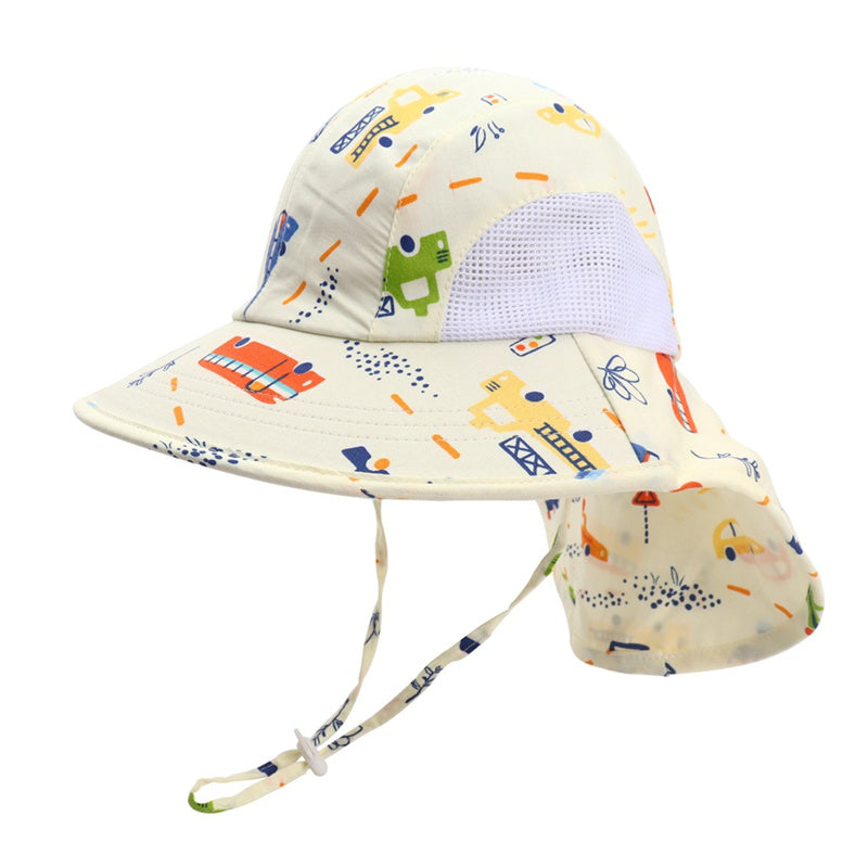 Kids Sun Protection Hat Adjustable Kids Hat Wide Brim Sun Hat with Chin Strap