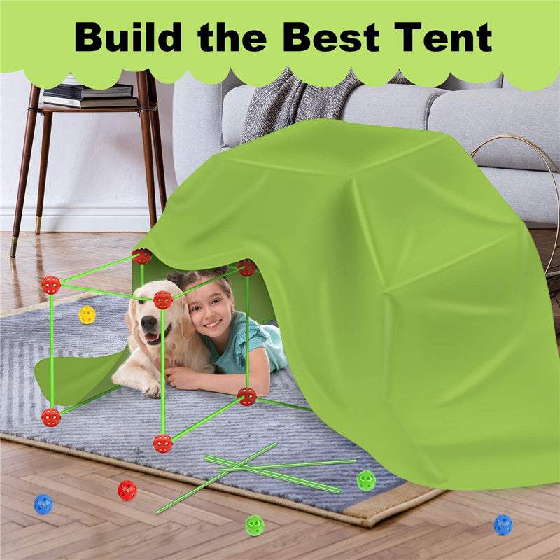 87Pcs Kids Construction Fort Building Kit DIY Tent Tunnel
