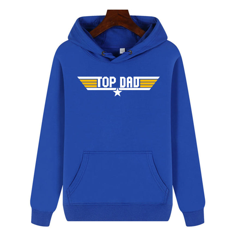 Top Dad Hoodie Casual Lightweight Sports Hooded Sweatshirt Father's Day Gift