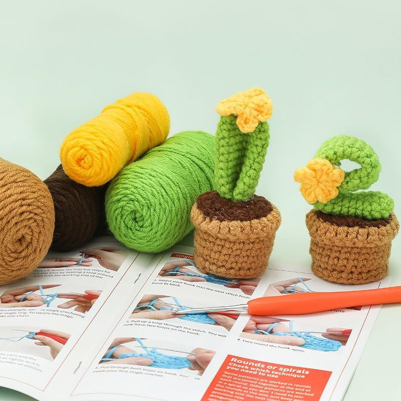 4PCs Hanging Potted Plants Crochet Kit