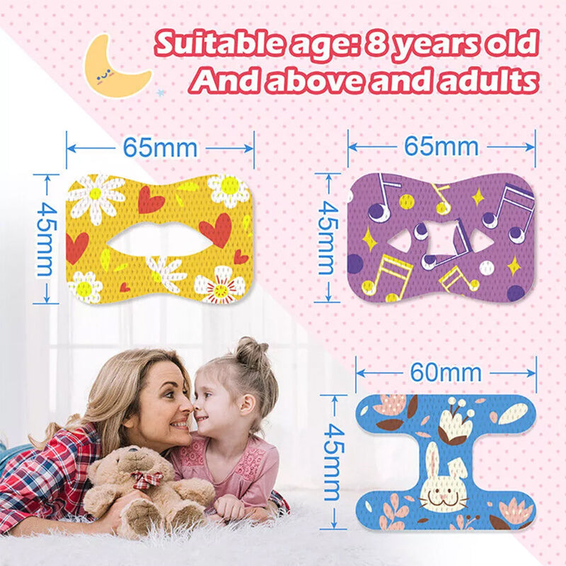 30/90x Mouth Correction Sticker Night Tape Lip Nose Breathing Patches Strip
