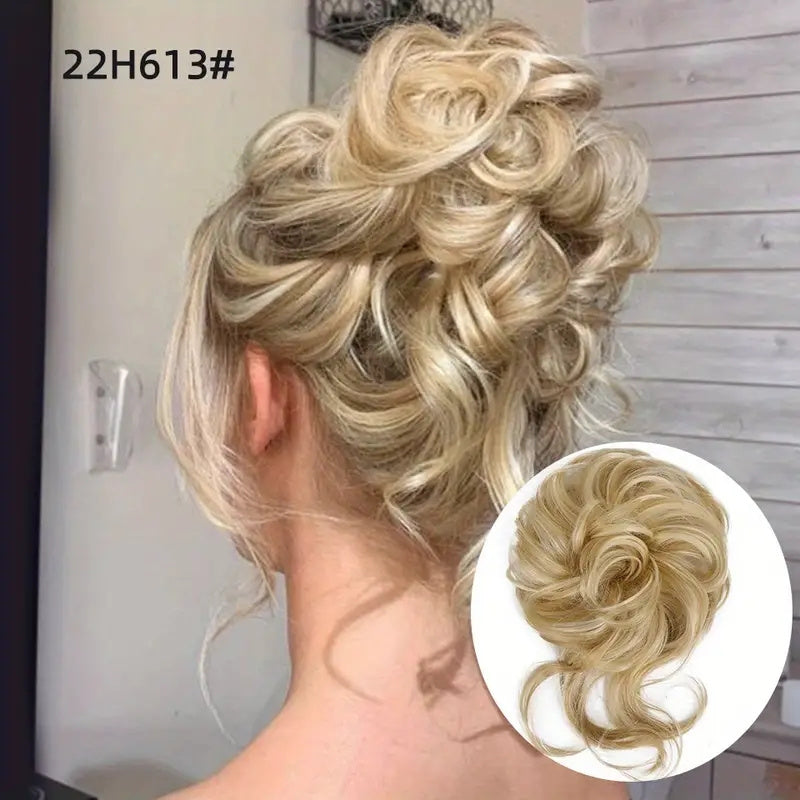 Messy Curly Chignon Hair Bun Ponytail Hair Extensions