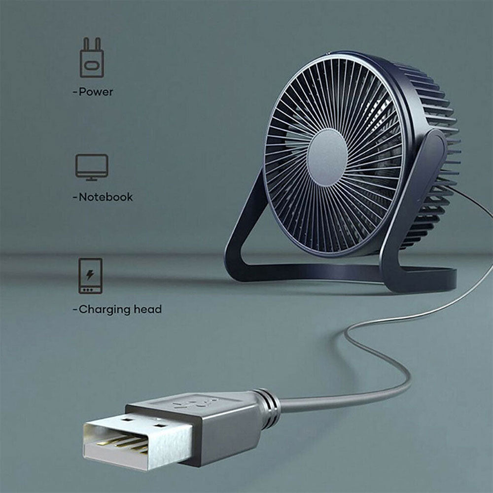 Mini Portable 5'' Fan USB Desk Table Fan Personal Small Air Circulator