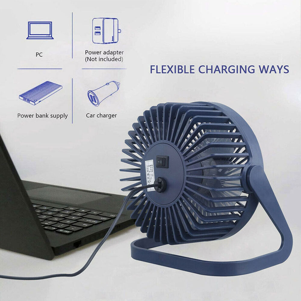 Mini Portable 5'' Fan USB Desk Table Fan Personal Small Air Circulator