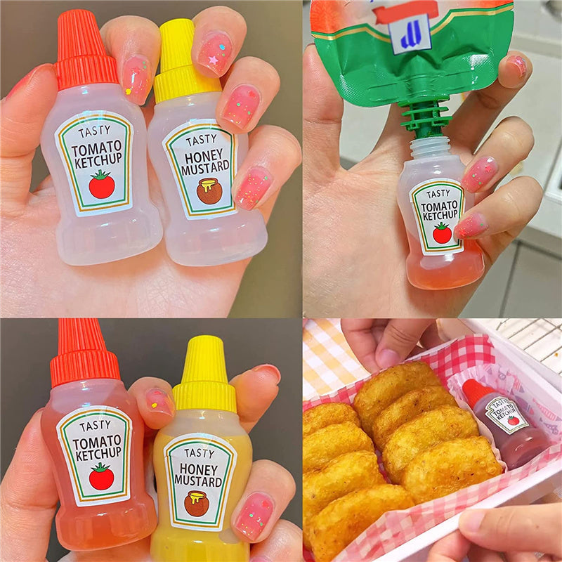 4pcs Mini 25ml Condiment Squeeze Containers Bottle