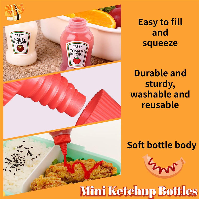 4pcs Mini 25ml Condiment Squeeze Containers Bottle