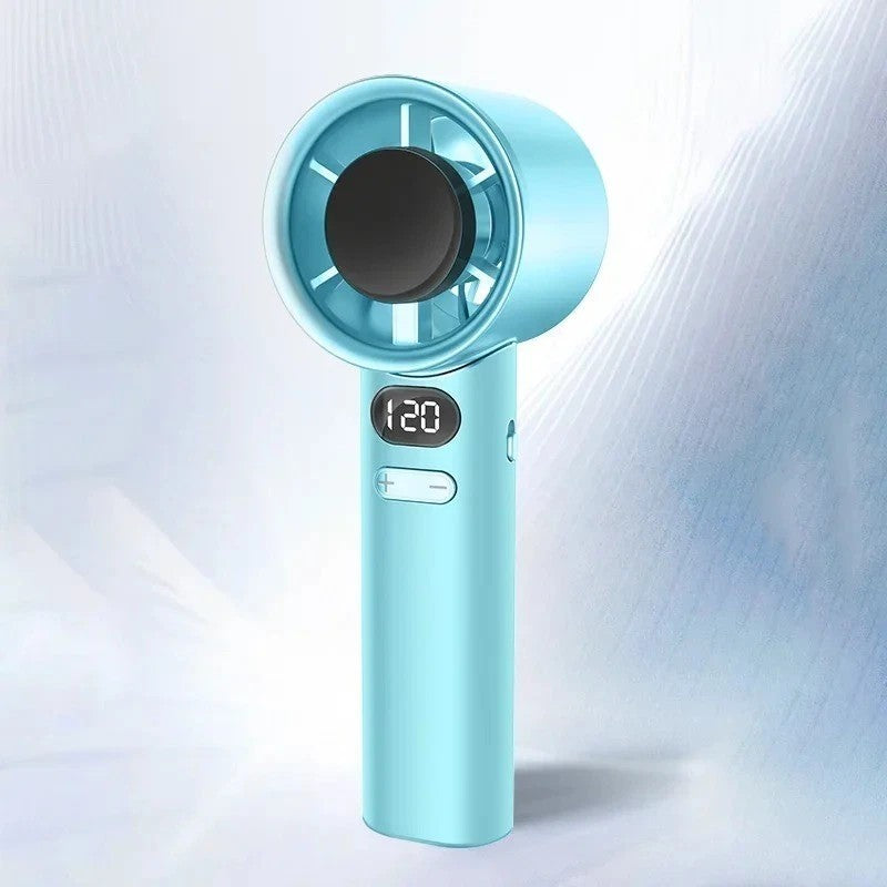 Portable Hand Fan , 120 Wind Speeds, Mini Bladeless Handheld Fan, USB Recharge