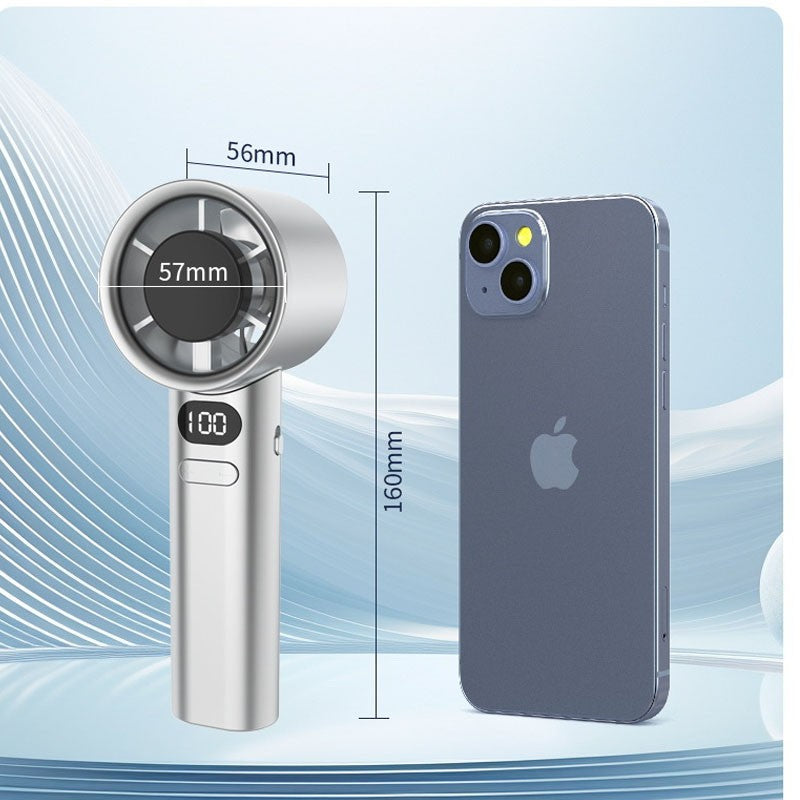 Portable Hand Fan , 120 Wind Speeds, Mini Bladeless Handheld Fan, USB Recharge