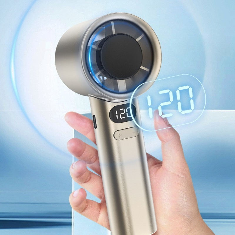 Portable Hand Fan , 120 Wind Speeds, Mini Bladeless Handheld Fan, USB Recharge