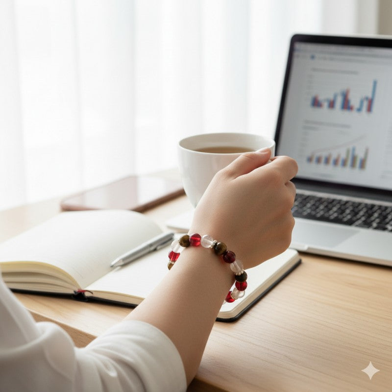 Money Crystal Bracelet Wealth Wealth Feng Shui Luck Natural Beaded Stretch Bracelets  ﻿