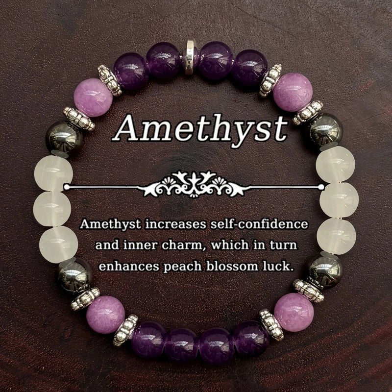 Money Crystal Bracelet Wealth Wealth Feng Shui Luck Natural Beaded Stretch Bracelets  ﻿