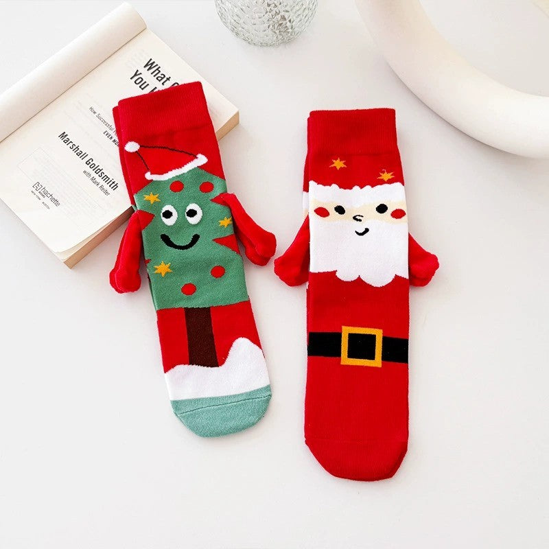 Magnetic Hand Holding Socks Novelty Funny Christmas Stocking Xmas Secret Santa Gag Gifts for Women Men