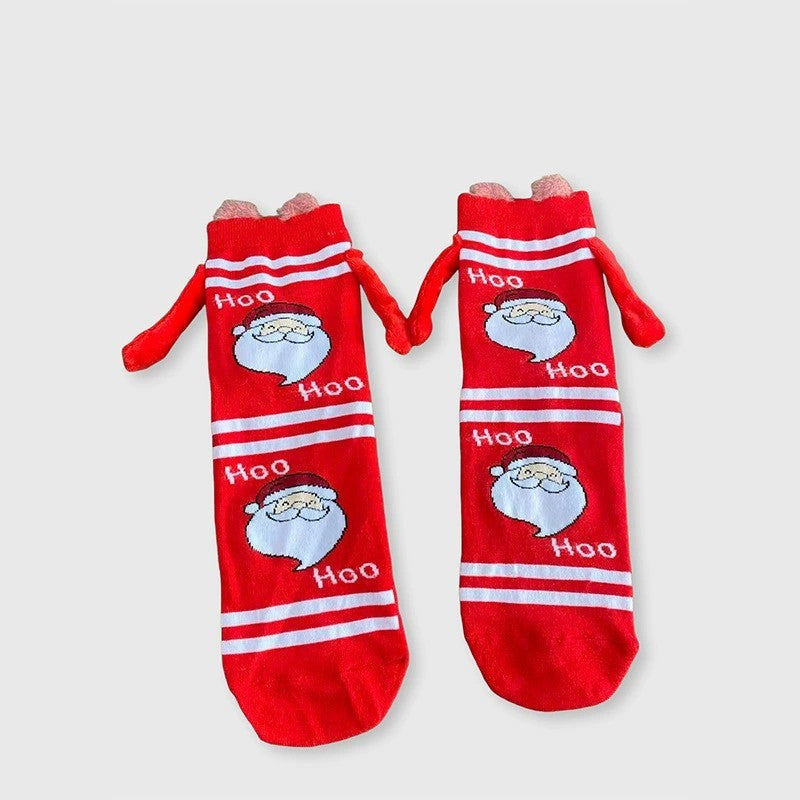 Magnetic Hand Holding Socks Novelty Funny Christmas Stocking Xmas Secret Santa Gag Gifts for Women Men