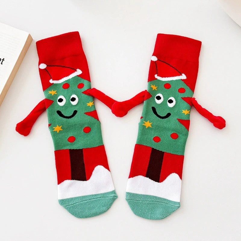 Magnetic Hand Holding Socks Novelty Funny Christmas Stocking Xmas Secret Santa Gag Gifts for Women Men