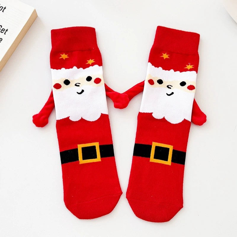 Magnetic Hand Holding Socks Novelty Funny Christmas Stocking Xmas Secret Santa Gag Gifts for Women Men