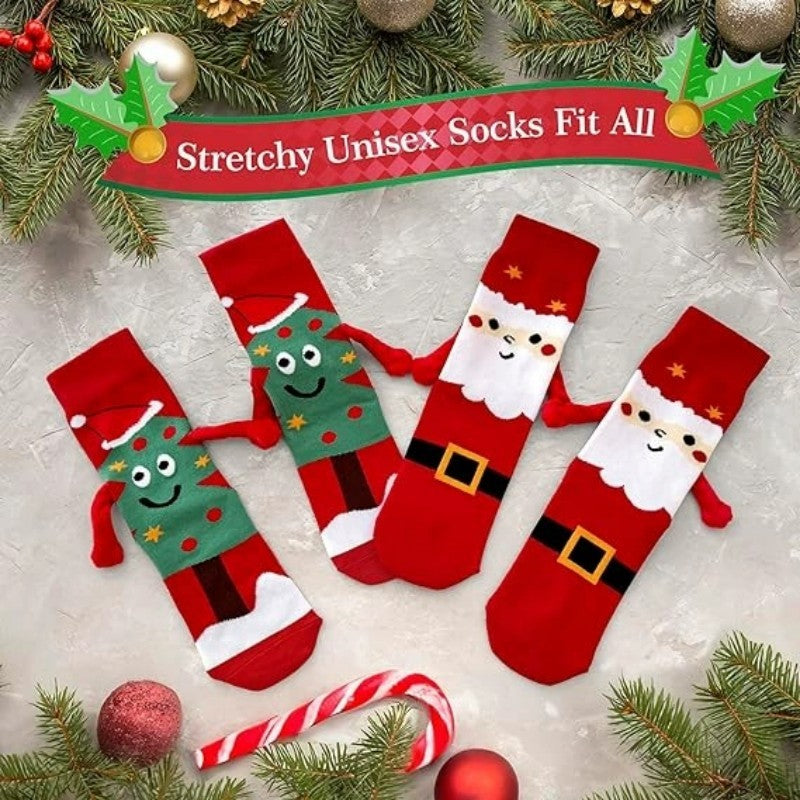 Magnetic Hand Holding Socks Novelty Funny Christmas Stocking Xmas Secret Santa Gag Gifts for Women Men