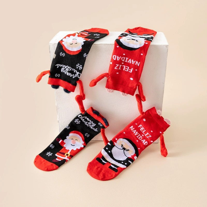 Magnetic Hand Holding Socks Novelty Funny Christmas Stocking Xmas Secret Santa Gag Gifts for Women Men