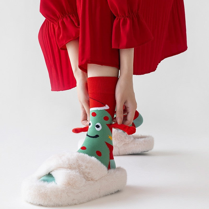 Magnetic Hand Holding Socks Novelty Funny Christmas Stocking Xmas Secret Santa Gag Gifts for Women Men