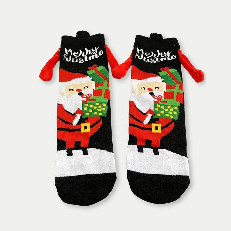 Magnetic Hand Holding Socks Novelty Funny Christmas Stocking Xmas Secret Santa Gag Gifts for Women Men