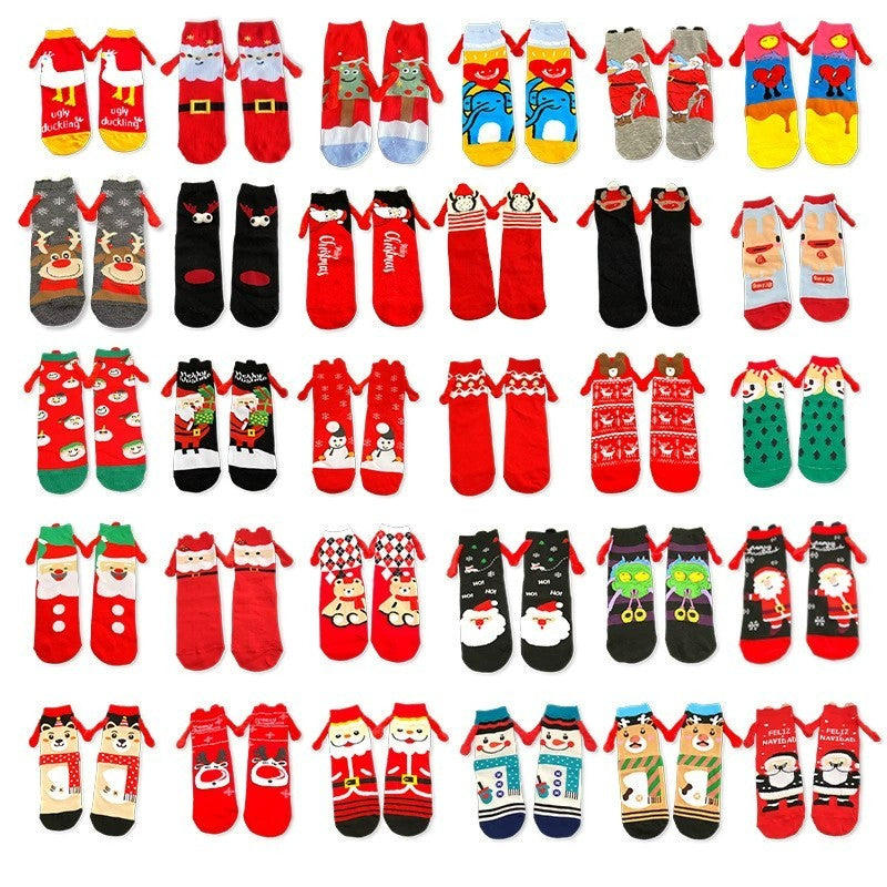 Magnetic Hand Holding Socks Novelty Funny Christmas Stocking Xmas Secret Santa Gag Gifts for Women Men