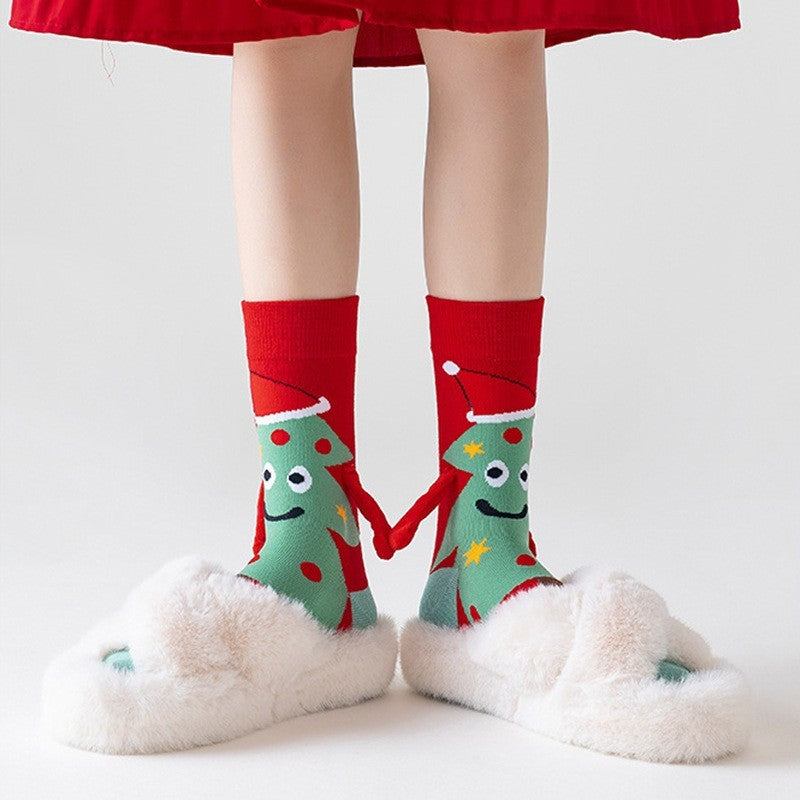 Magnetic Hand Holding Socks Novelty Funny Christmas Stocking Xmas Secret Santa Gag Gifts for Women Men