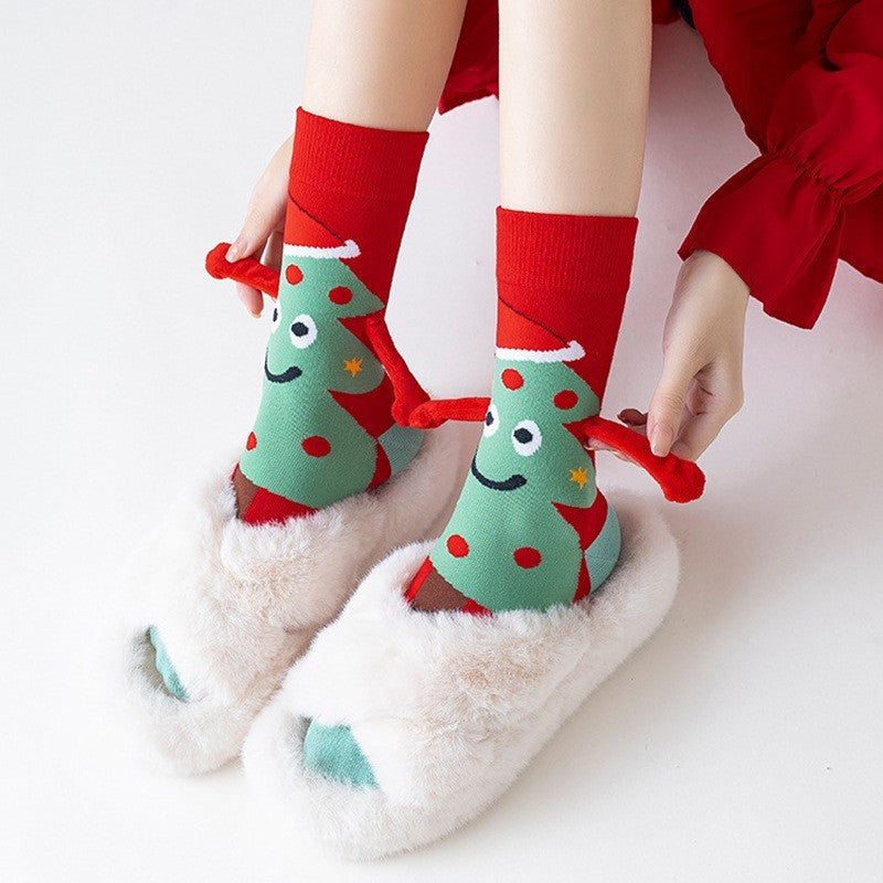 Magnetic Hand Holding Socks Novelty Funny Christmas Stocking Xmas Secret Santa Gag Gifts for Women Men