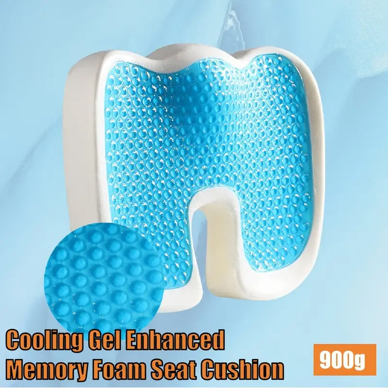 Orthopedic Cool Gel & Memory Foam Enhanced Seat Cushion