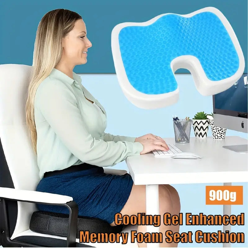 Orthopedic Cool Gel & Memory Foam Enhanced Seat Cushion