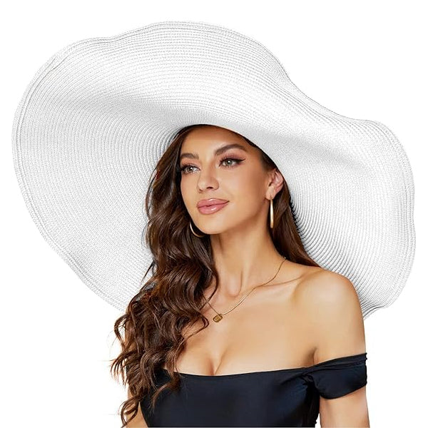 Oversized Beach Straw Hat for Women Large Wide Brim Visor Hats Summer Beach Cap