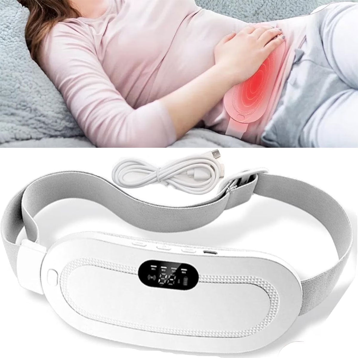 Period Belt Smart Menstrual Heating Pad – Fast Heating & Abdominal Massage for for Period Pain Relief