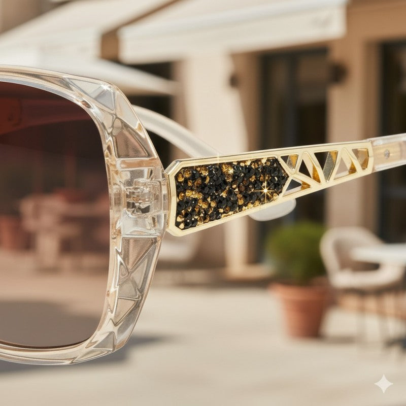 Womens Rhinestone Bling Oval Sun Glasses UV Protection Shades