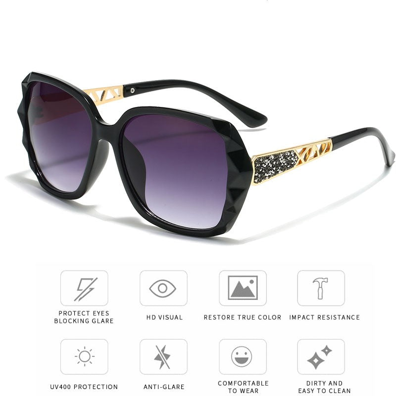 Womens Rhinestone Bling Oval Sun Glasses UV Protection Shades