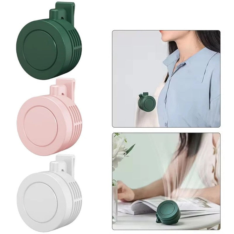 Portable Bladeless Mini Clip On3 Speeds Rechargeable Fan for Shirt & Waist
