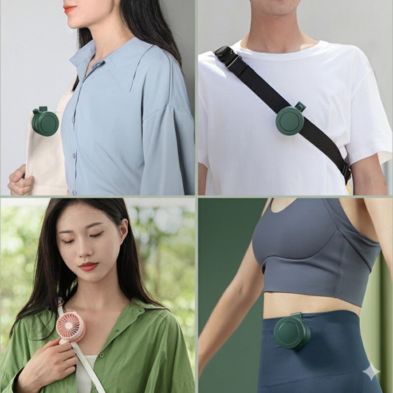 Portable Bladeless Mini Clip On3 Speeds Rechargeable Fan for Shirt & Waist