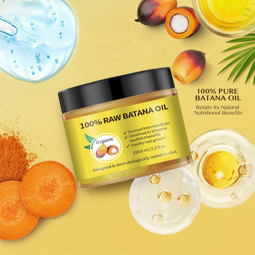 100% Pure & Natural Raw Batana Oil, Natural Hair Health Support for Men and Women