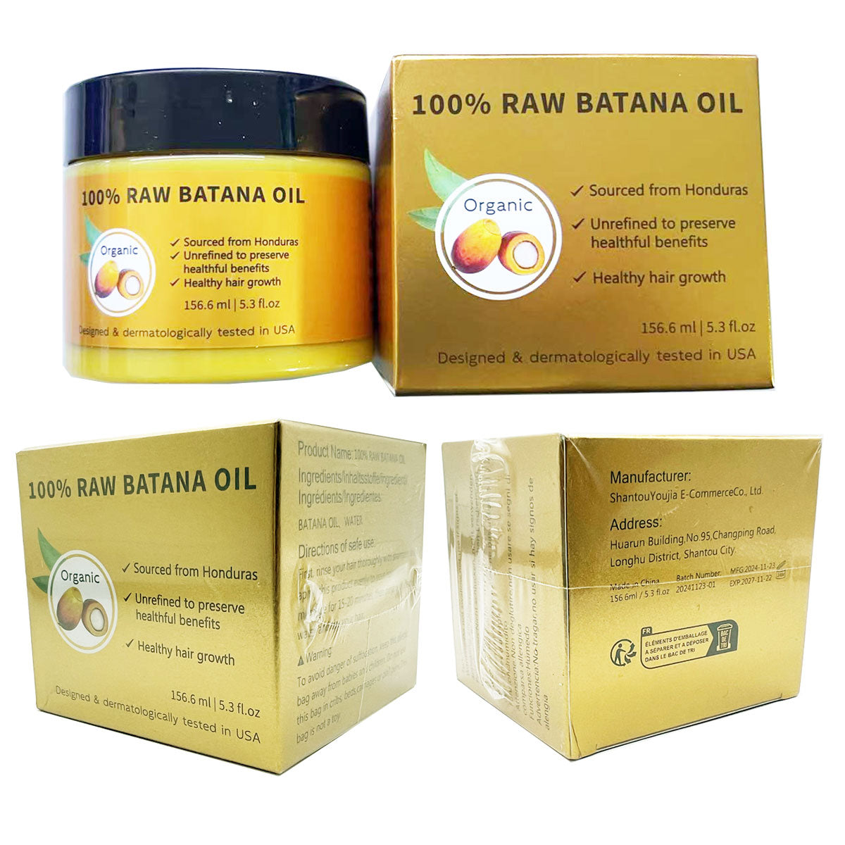 100% Pure & Natural Raw Batana Oil, Natural Hair Health Support for Men and Women