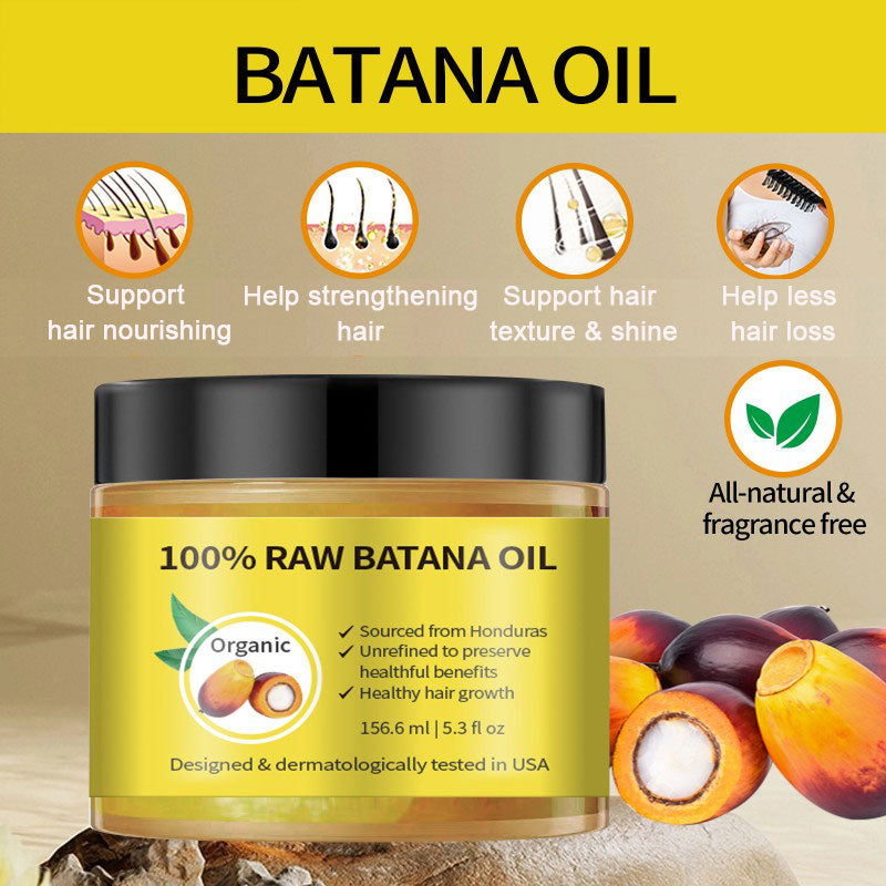 100% Pure & Natural Raw Batana Oil, Natural Hair Health Support for Men and Women