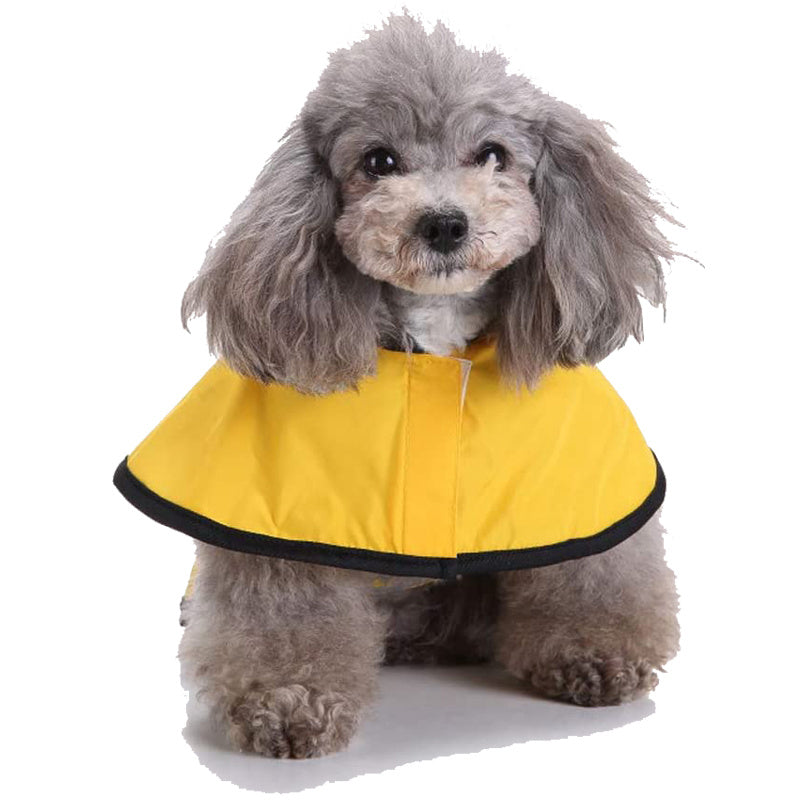 Reflective Yellow Dog Raincoat with Hood, Waterproof Pet Rain Jacket for Small Puppy Large Dogs