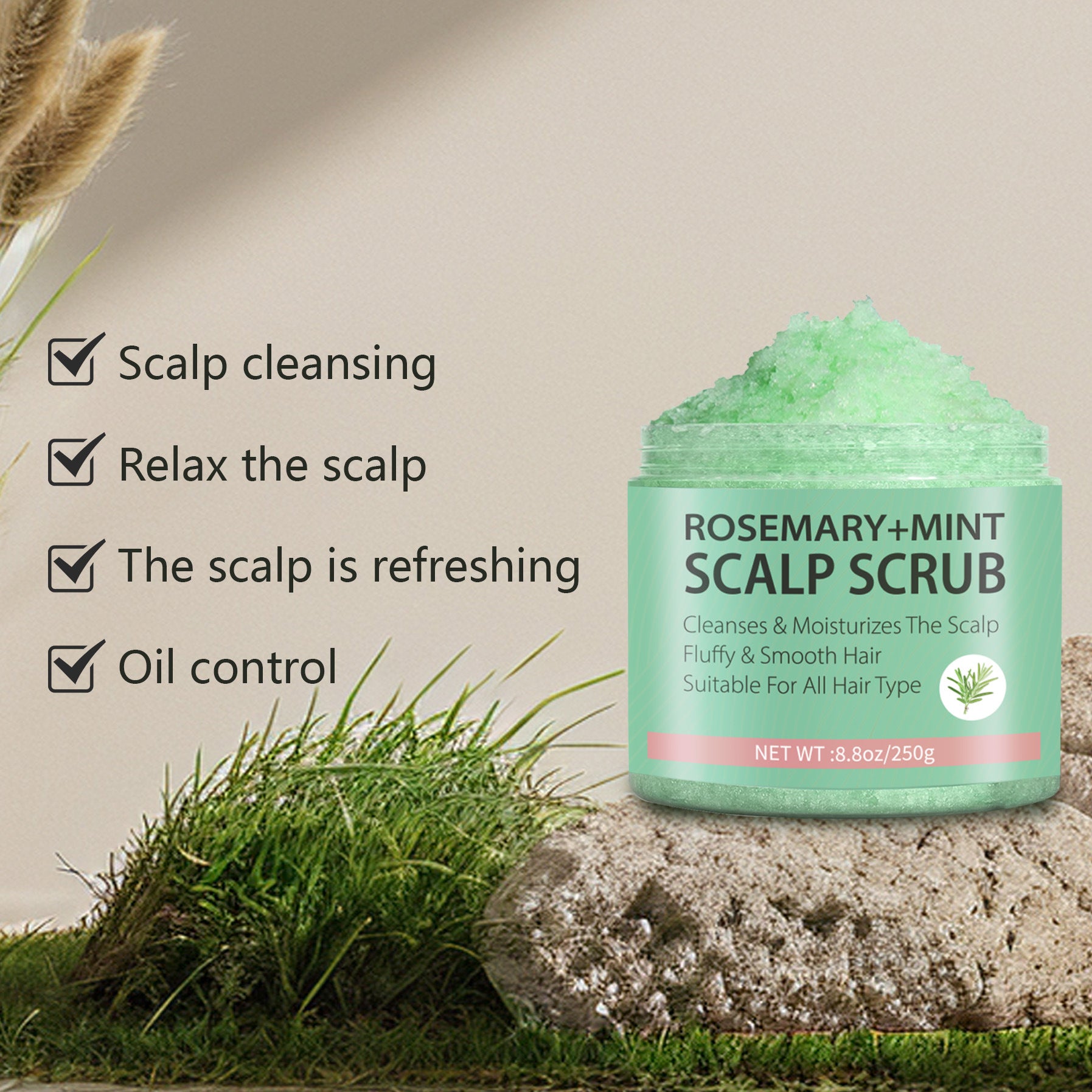 Scalp Scrub, Rosemary Scalp Exfoliator, Scalp Exfoliator Scrub for Build Up