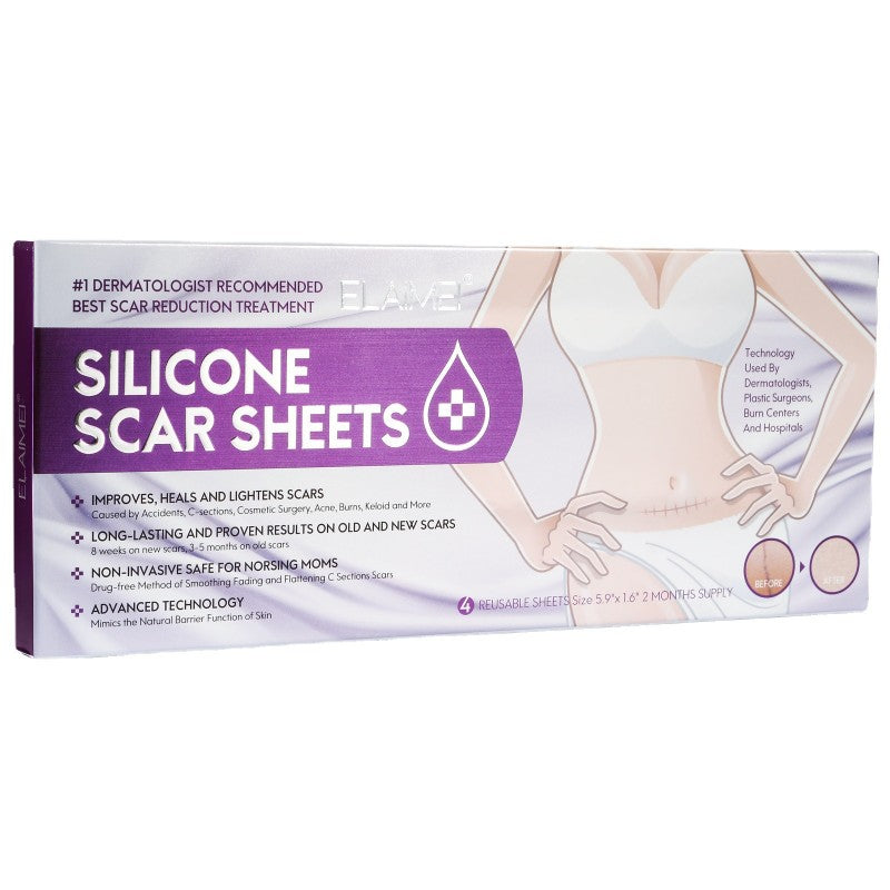 4PCS Reusable Scar Removal Patch Silicone Gel Strips Patch Silicone Scar Sheet