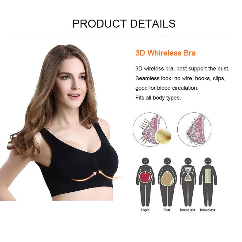 Sports Bra Wireless Bra Seamless Comfort Push Up Bra Vest Tops