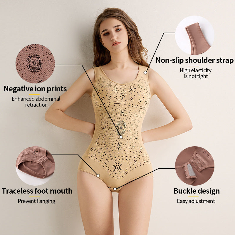 Seamless Bodysuit Shaper Printed Shapewear Belly Full Bust Compression Corset Underwear Women Tank Top